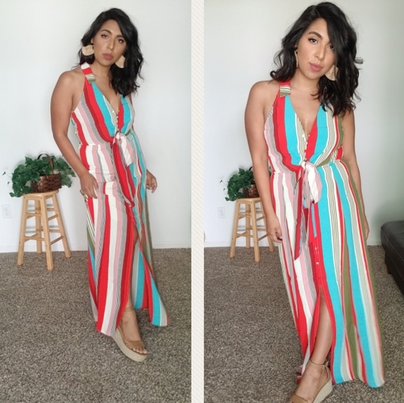 FANCY SEEING YOU HERE STRIPE MAXI DRESS - Picture 4 of 13